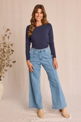 Adrift Denim Wide Leg Jeans in Light Wash