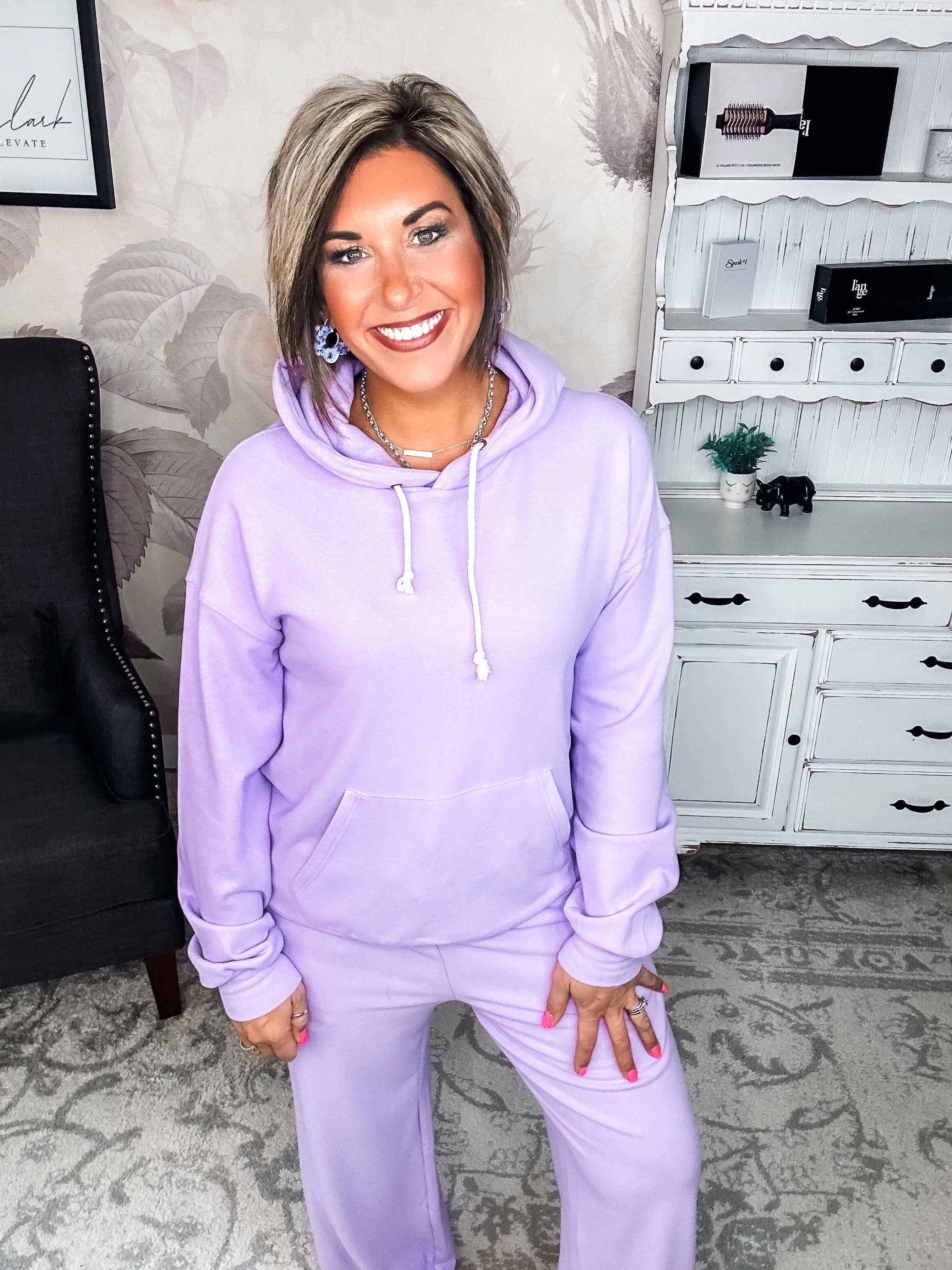 Ampersand Avenue Performance Fleece University Hoodie - Wisteria