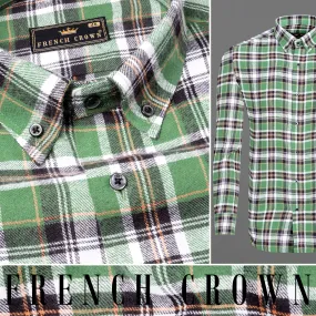 Amulet Green and off white Plaid Flannel Shirt