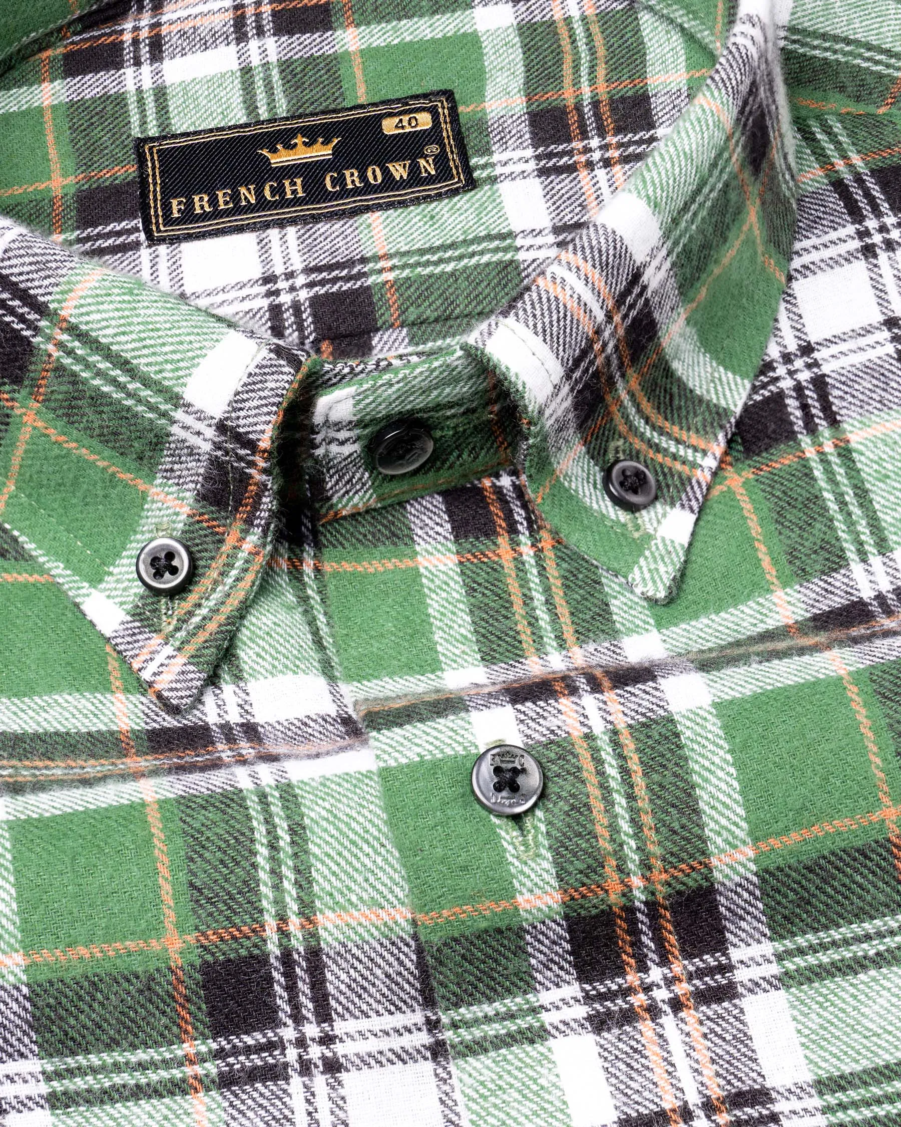 Amulet Green and off white Plaid Flannel Shirt