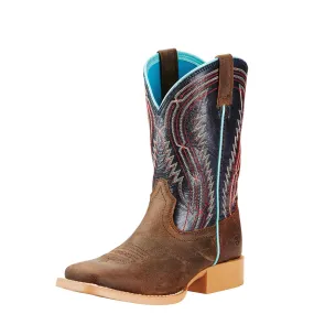 Ariat Chute Boss Kid's Western Boot Brown and Old Blue