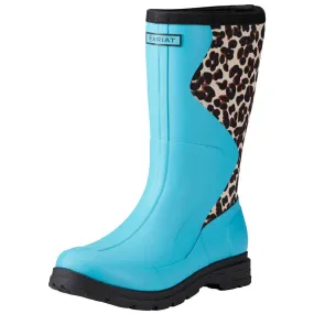 Ariat Women's Springfield Aqua Leopard Print Rubber Boot