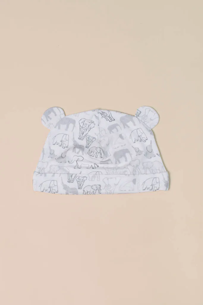 Baby Beanie - Grey Elephant Families