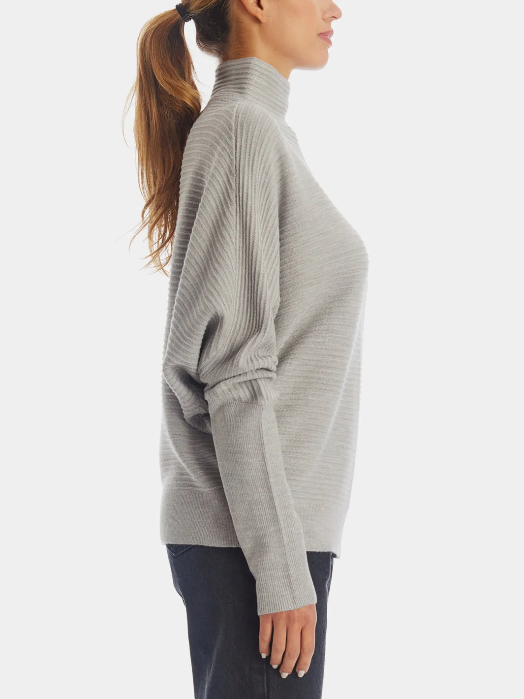 Babysoft Balloon Sleeve Mock Neck Sweater