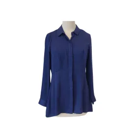 BCBGeneration Twilight Blue Satin Collared Shirt | Brand new |