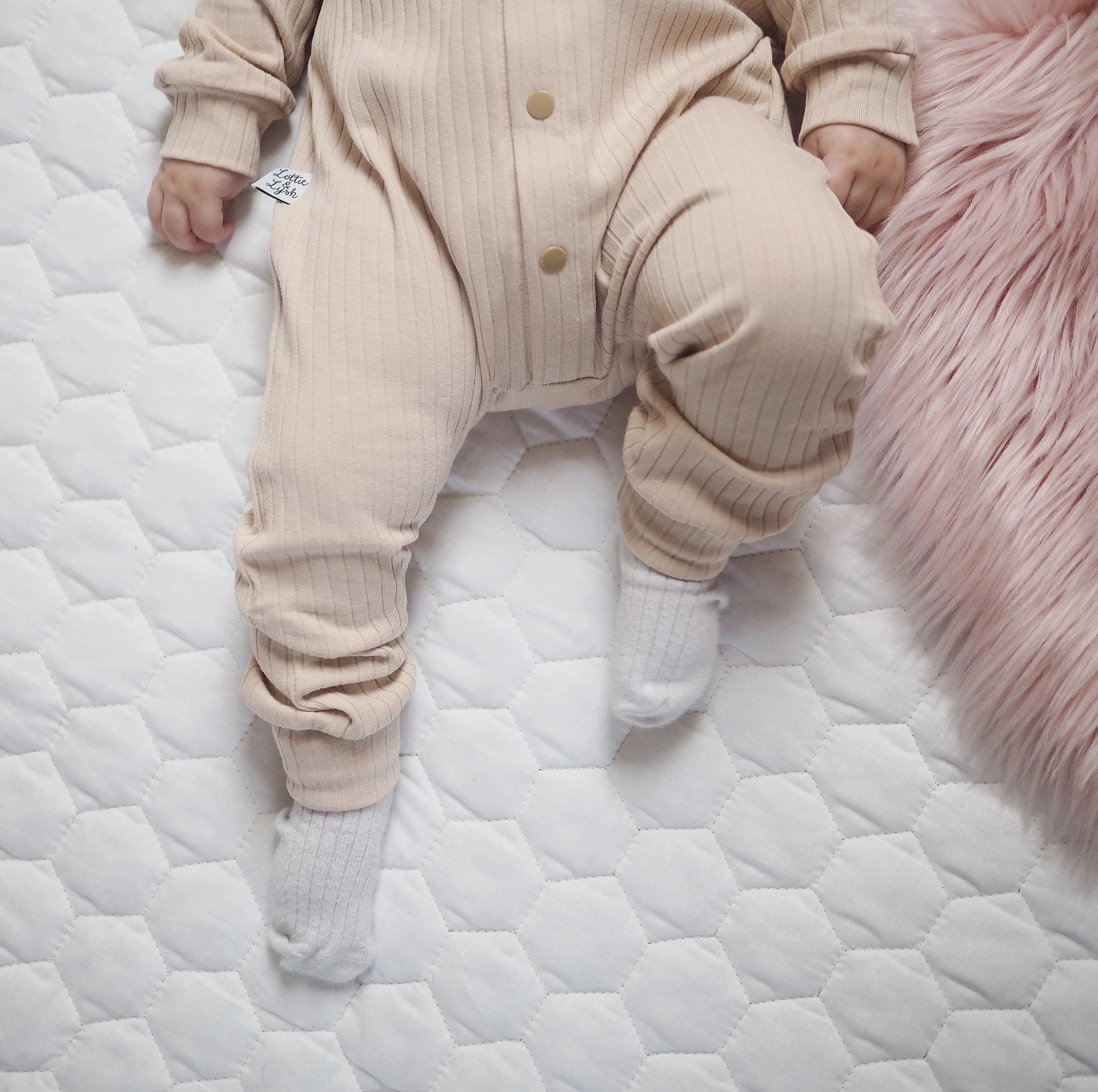 Beige Rib Babygro | Toddler Romper