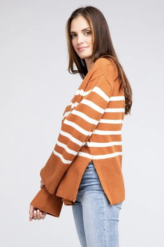 BiBi Ribbed Hem Stripe Sweater