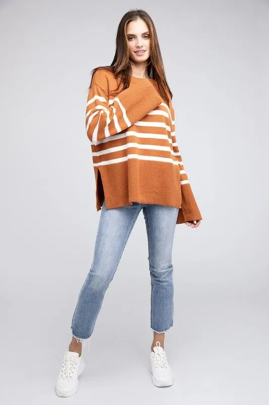 BiBi Ribbed Hem Stripe Sweater