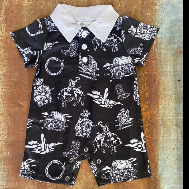 BOYS BLACK WILD WEST ROMPER