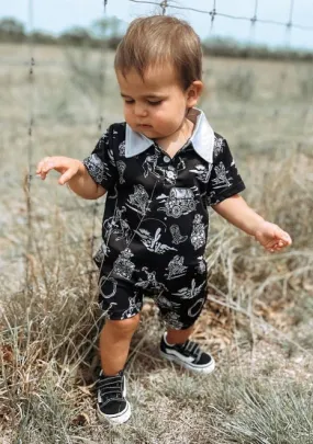 BOYS BLACK WILD WEST ROMPER