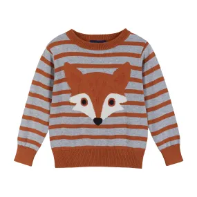 Boys Striped Fox Sweater