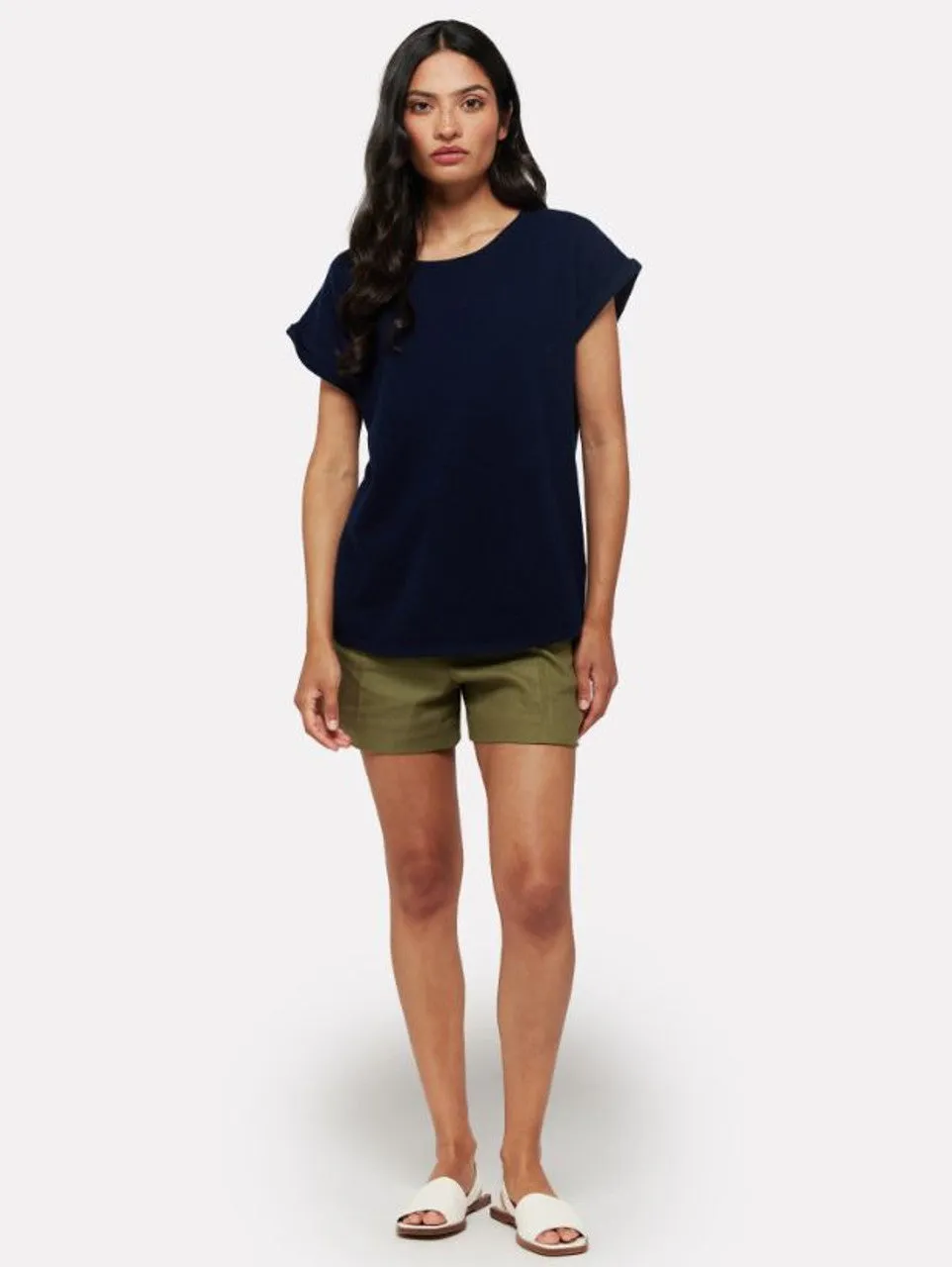 Brodie Cashmere Lizzie Tee in Navy