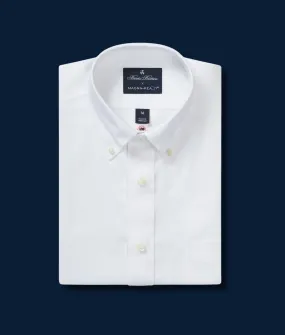 Brooks Brothers  X MagnaReady Stretch Long Sleeve White  Polo Button-Down Collar with Magnetic Closures