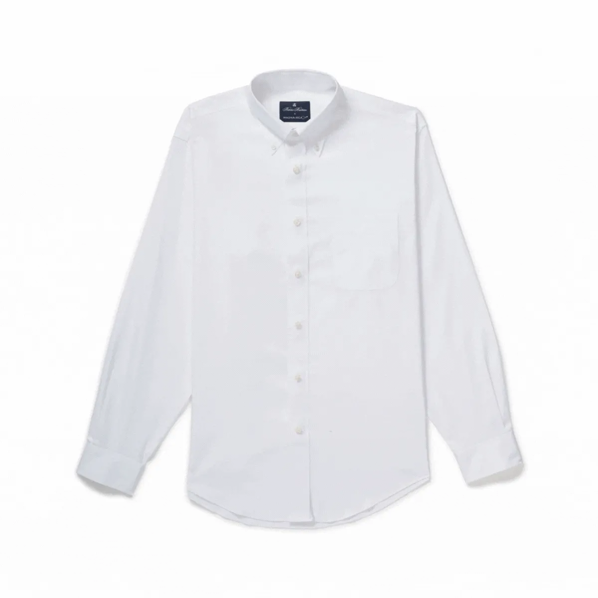 Brooks Brothers  X MagnaReady Stretch Long Sleeve White  Polo Button-Down Collar with Magnetic Closures