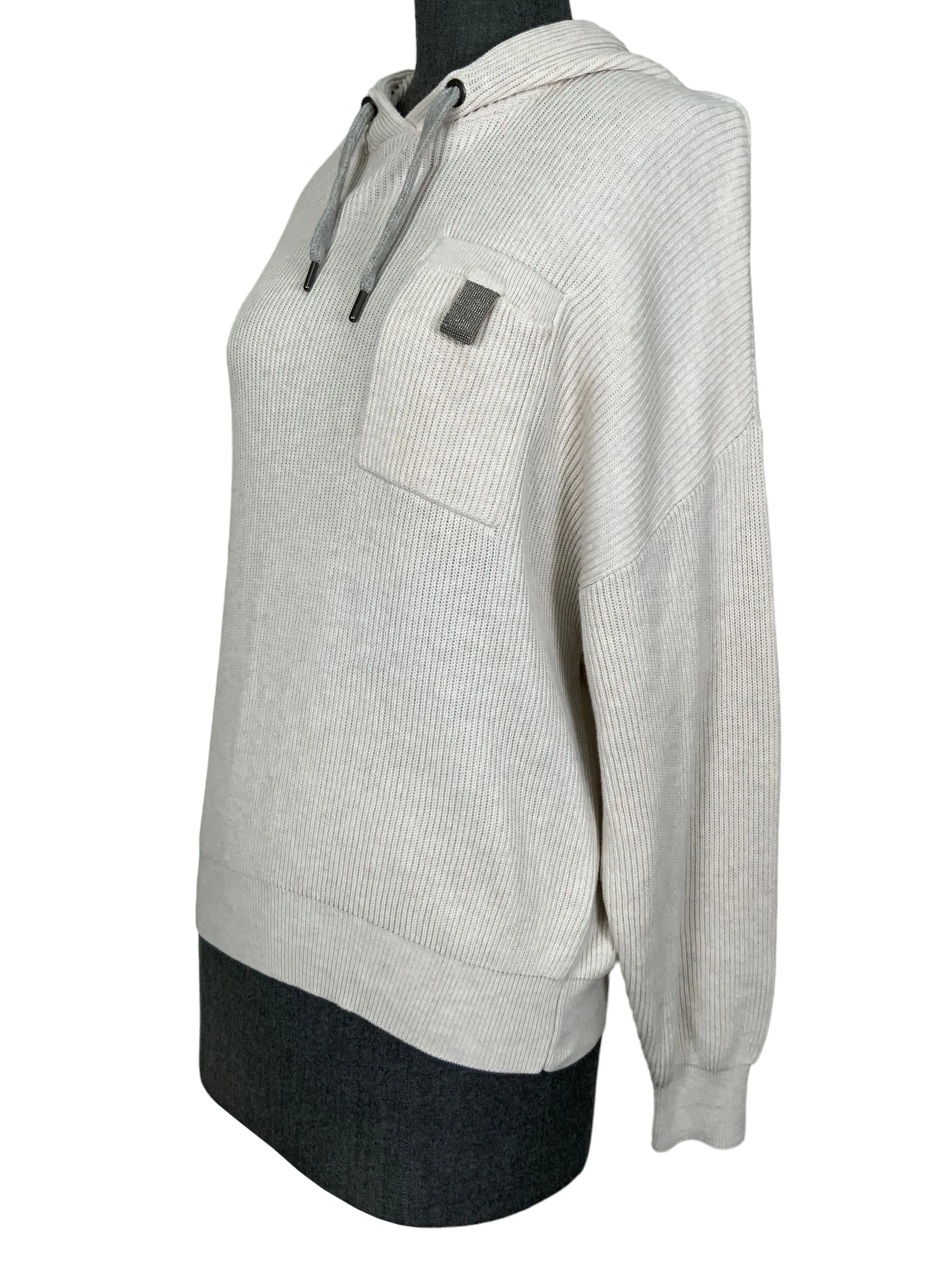 BRUNELLO CUCINELLI Monili-Loop English Rib Hoodie Size M