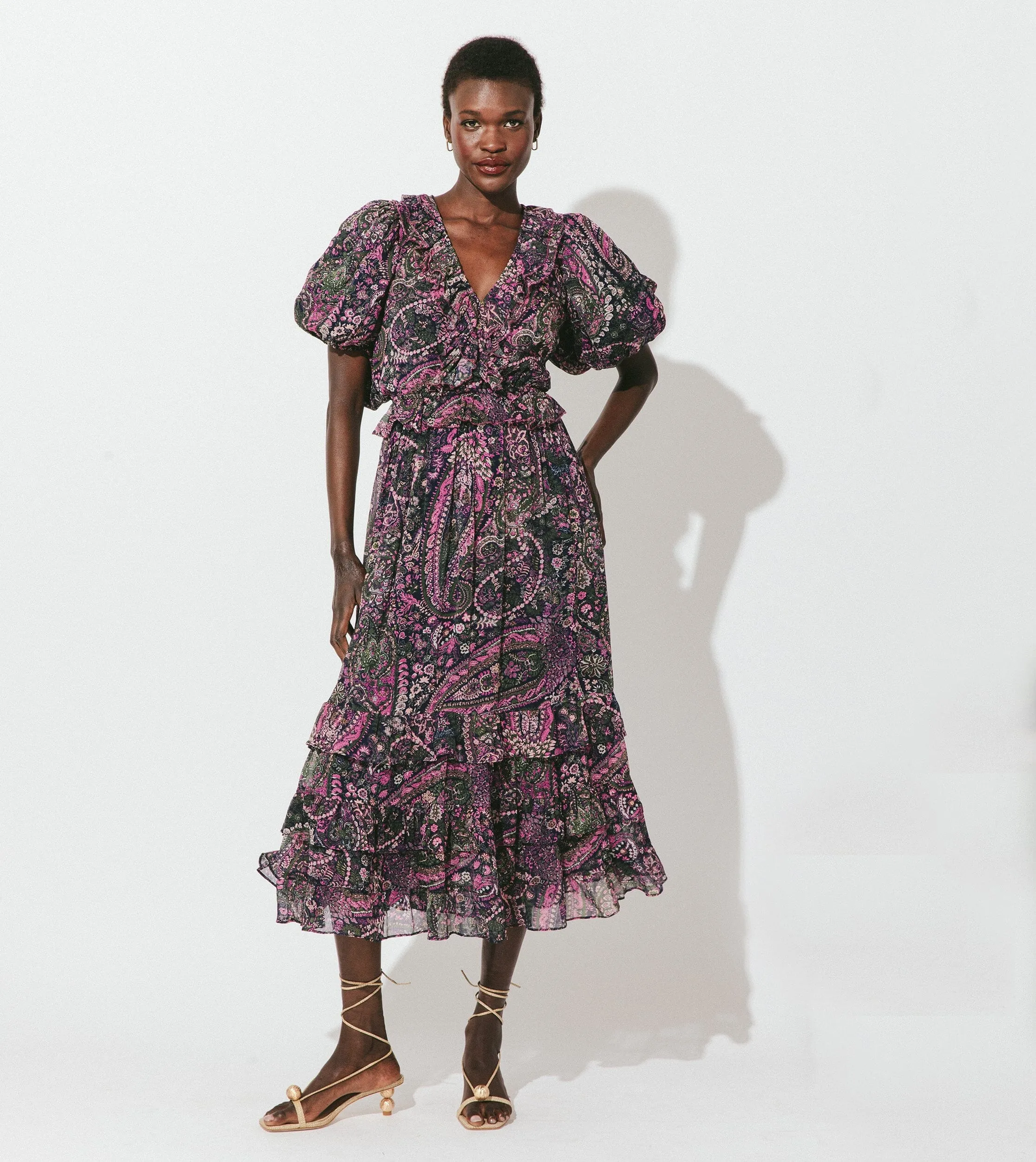 Callista Midi Dress | Caymen Paisley Purple