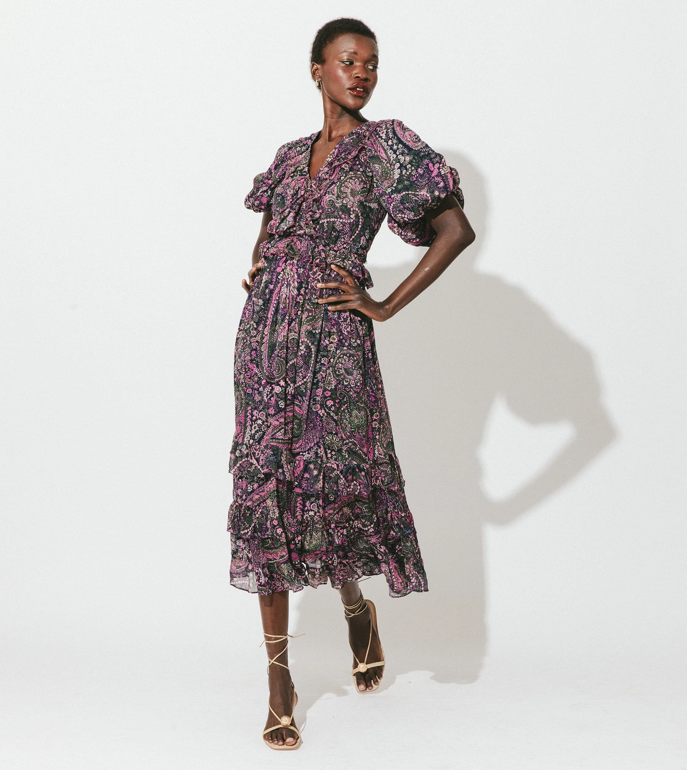 Callista Midi Dress | Caymen Paisley Purple