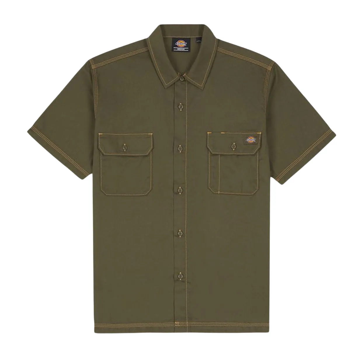 Camicia Uomo Dickies Maniche Corte Madras Verde