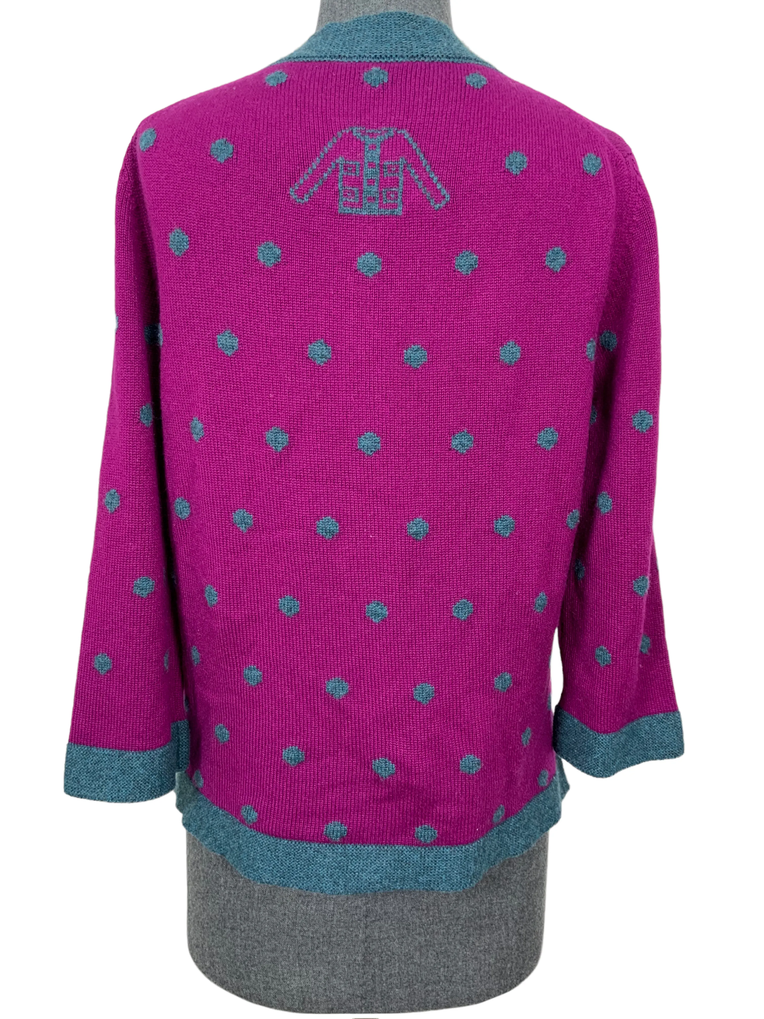 CHANEL 08A Polka Dot Cashmere Sweater Size L