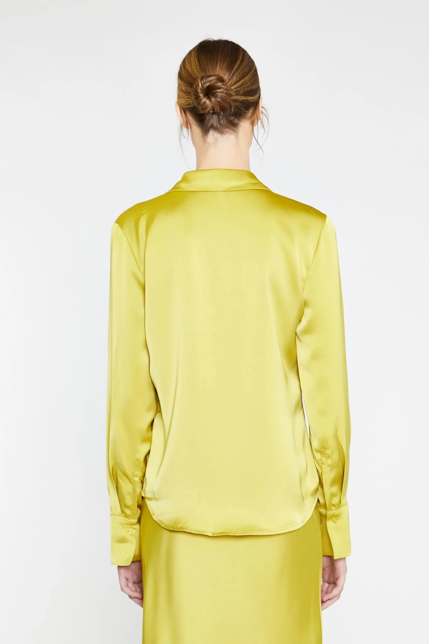 Chartreuse Satin Classic Shirt