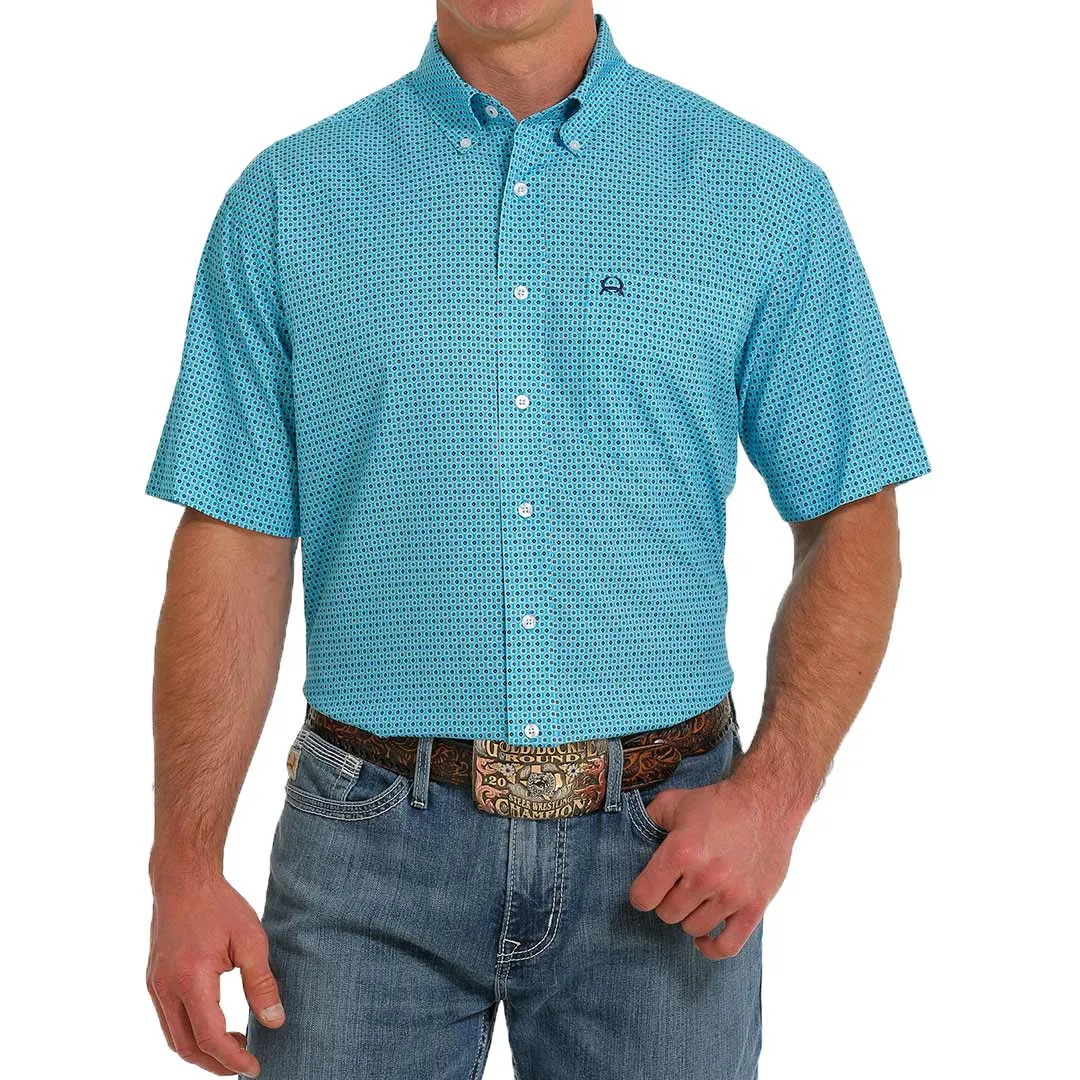 Cinch Men's ArenaFlex Short Sleeve Circle Print  Button-Down Shirt