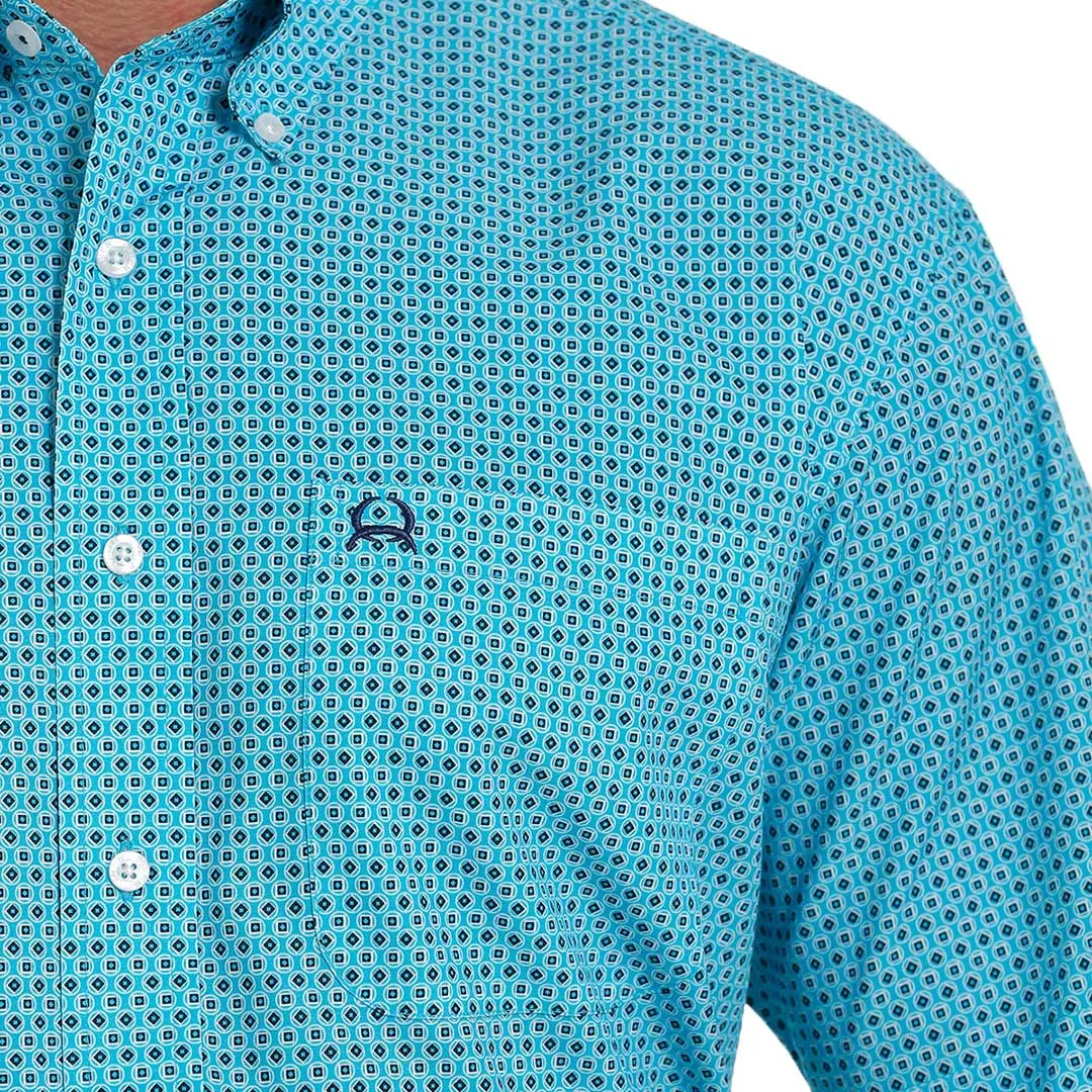 Cinch Men's ArenaFlex Short Sleeve Circle Print  Button-Down Shirt