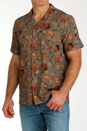 COW CAMP PRINTED CAMP SHIRT