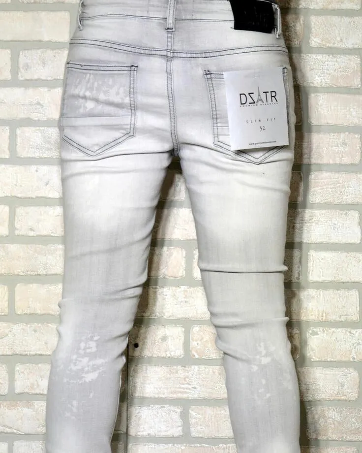 Distressed Slim Stretched Denim