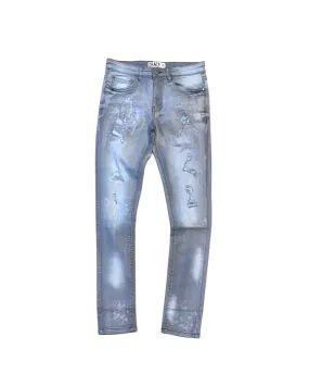 Distressed Slim Stretched Denim