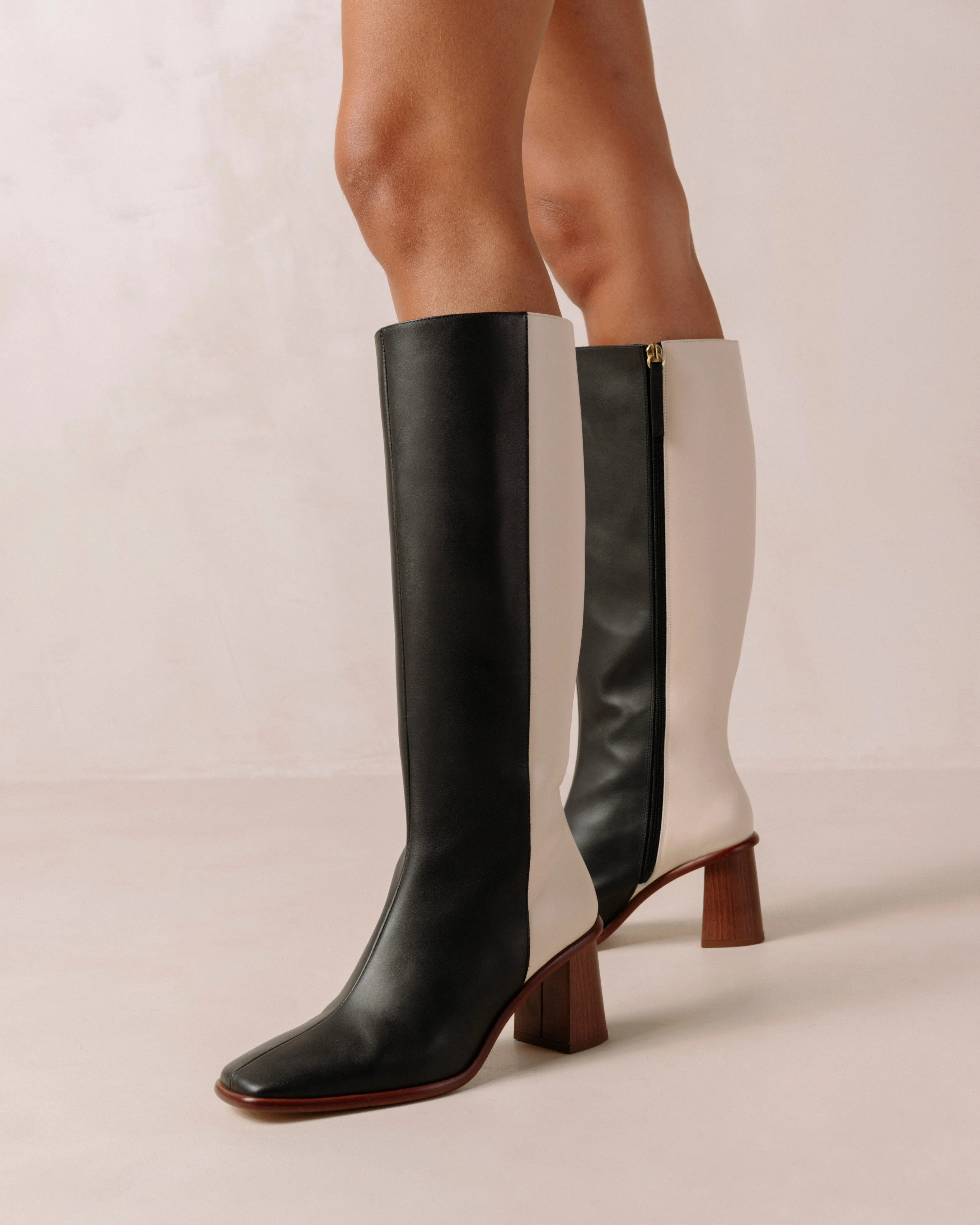 East Black Cream Boots