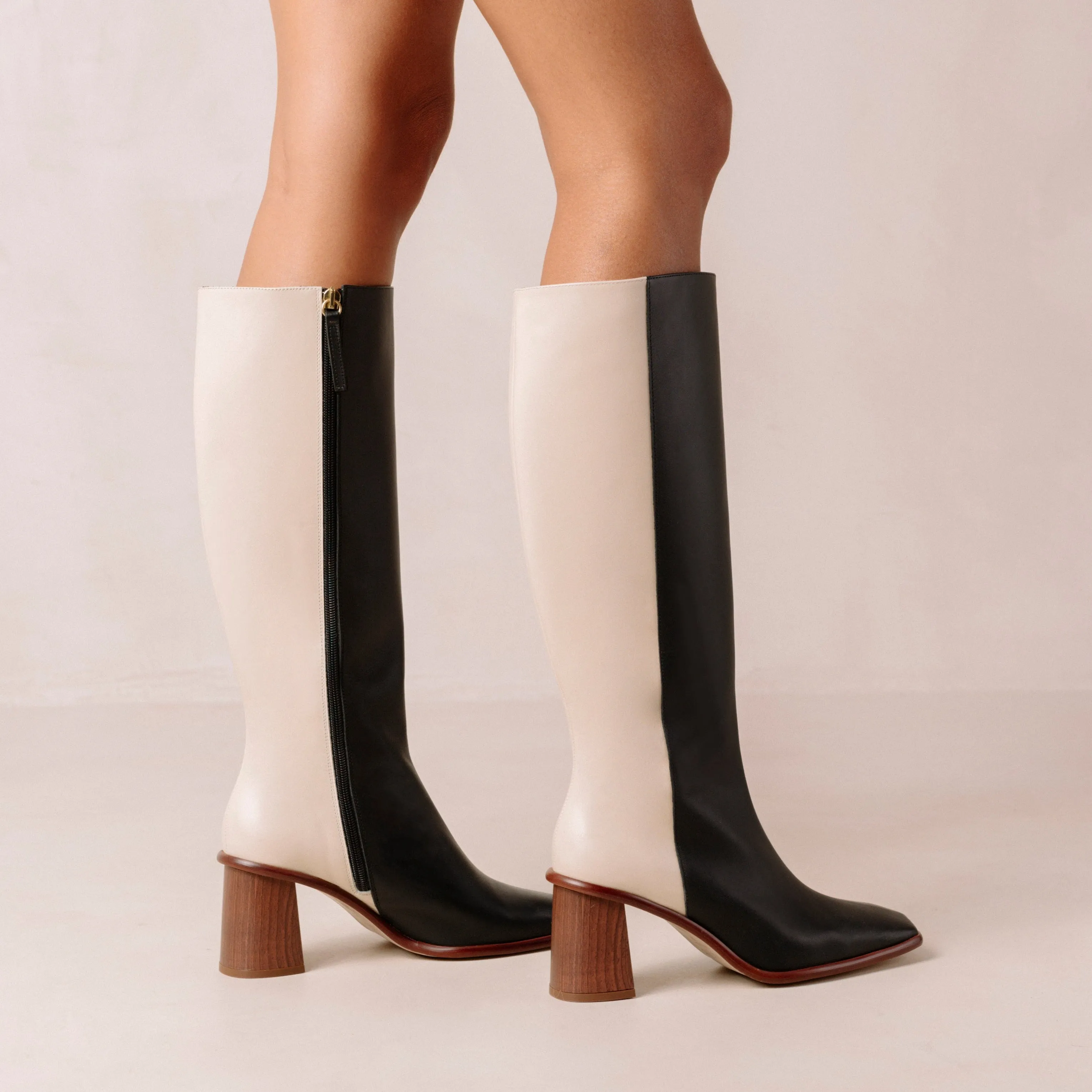 East Black Cream Boots