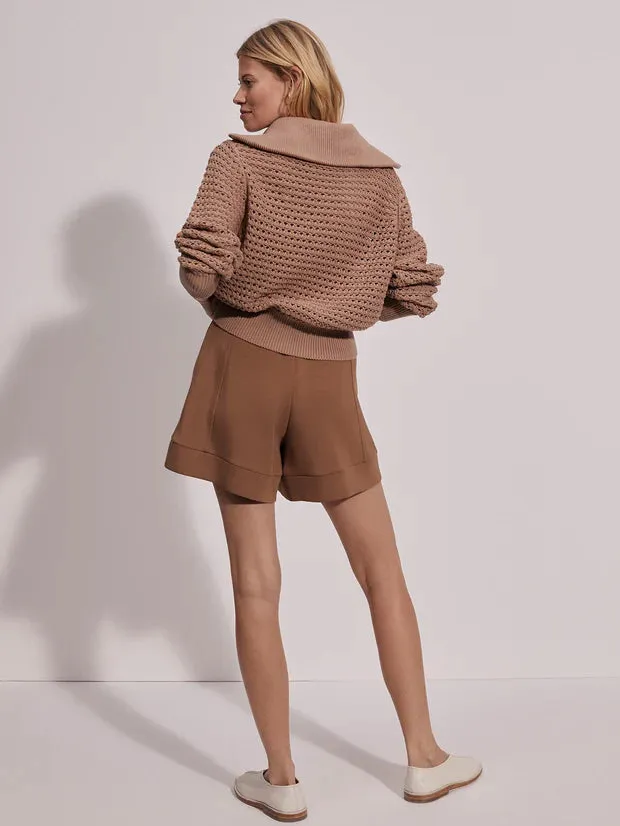 Eloise Full Zip Knit | Warm Taupe