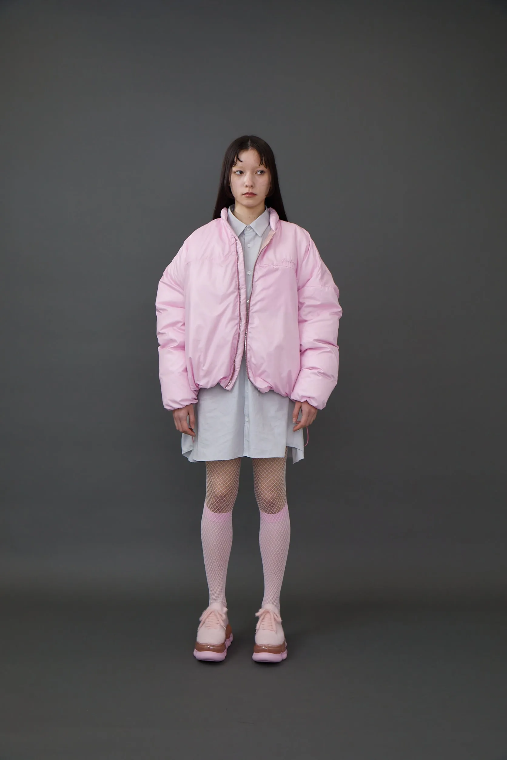 Embroidery Duck Down JKT / PINK