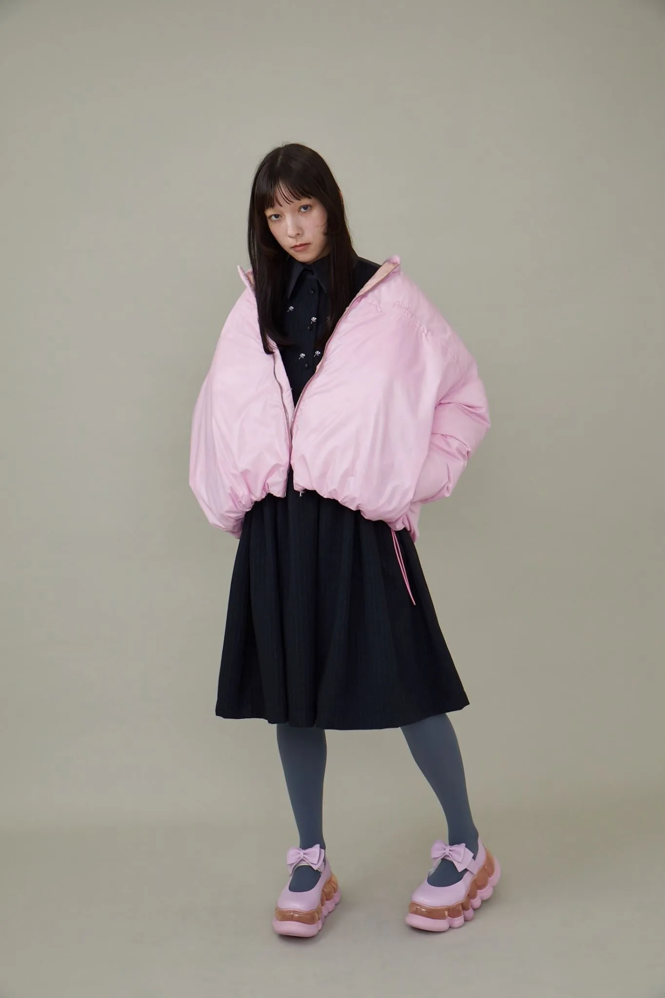 Embroidery Duck Down JKT / PINK