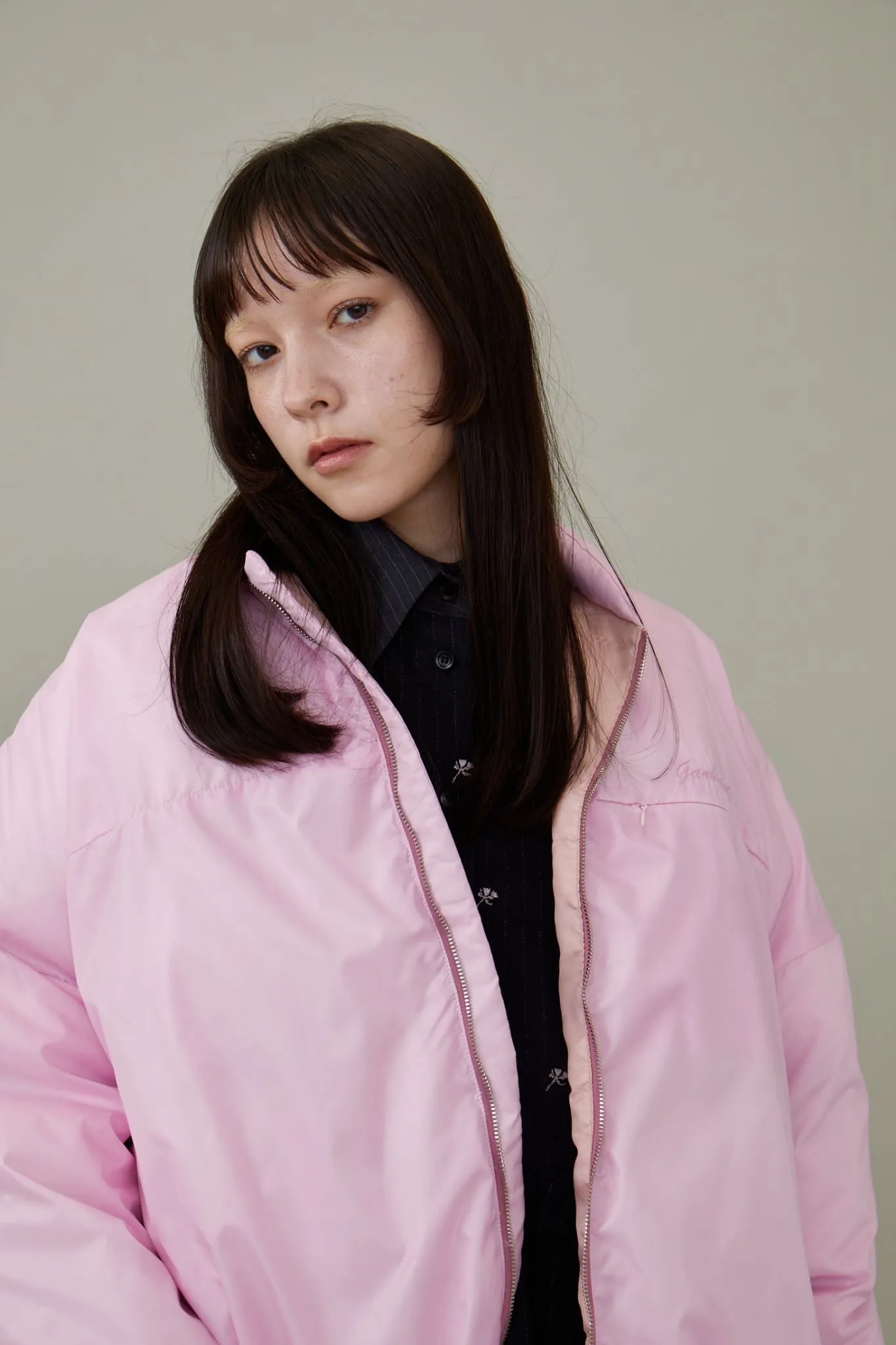 Embroidery Duck Down JKT / PINK