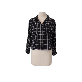 Forever 21 Black & White Checked Soft Collared Shirt | Pre Loved |