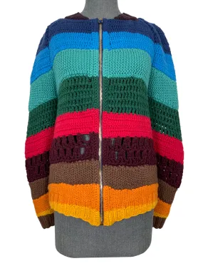 Gabriela Hearst Latifi Color-Block Crocheted Cashmere Sweater Size S