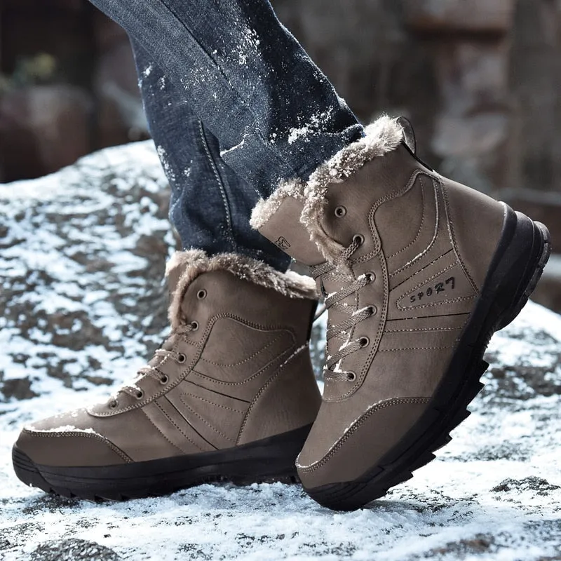 Genuine Leather Fashion Men's Snow Boots