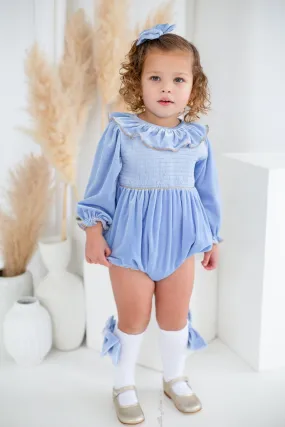 Girls Blue Luxe Romper