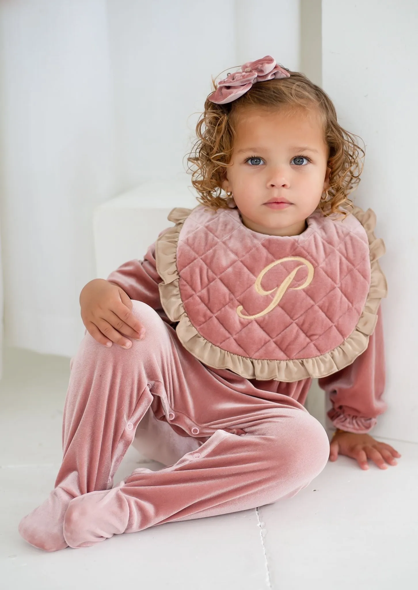 Girls Pink Luxe Smocked Baby Grow