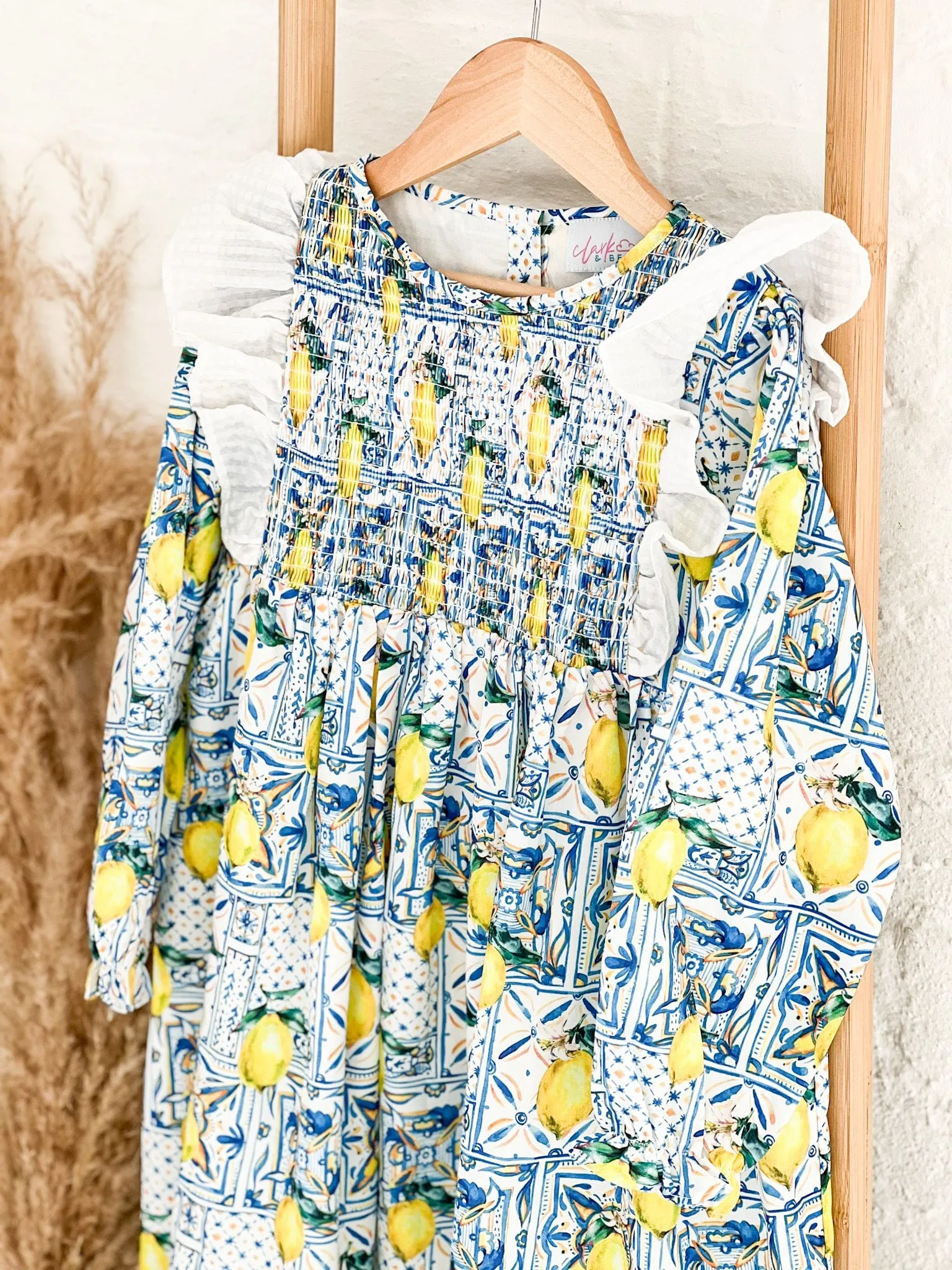 Girls Sicilian Lemon Print Dress