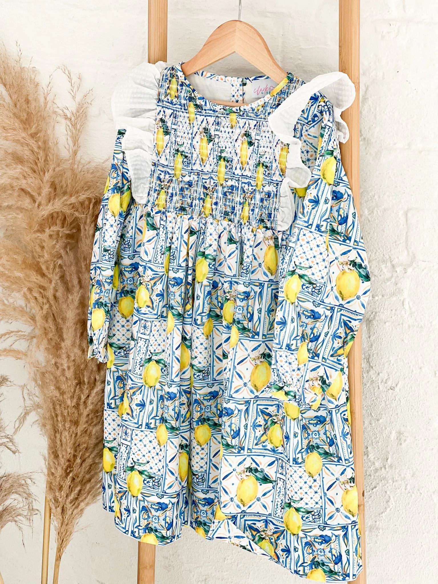 Girls Sicilian Lemon Print Dress