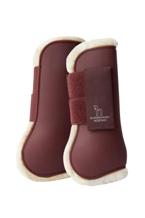 Horze Leighton Teens Collection Tendon Boots- Maroon