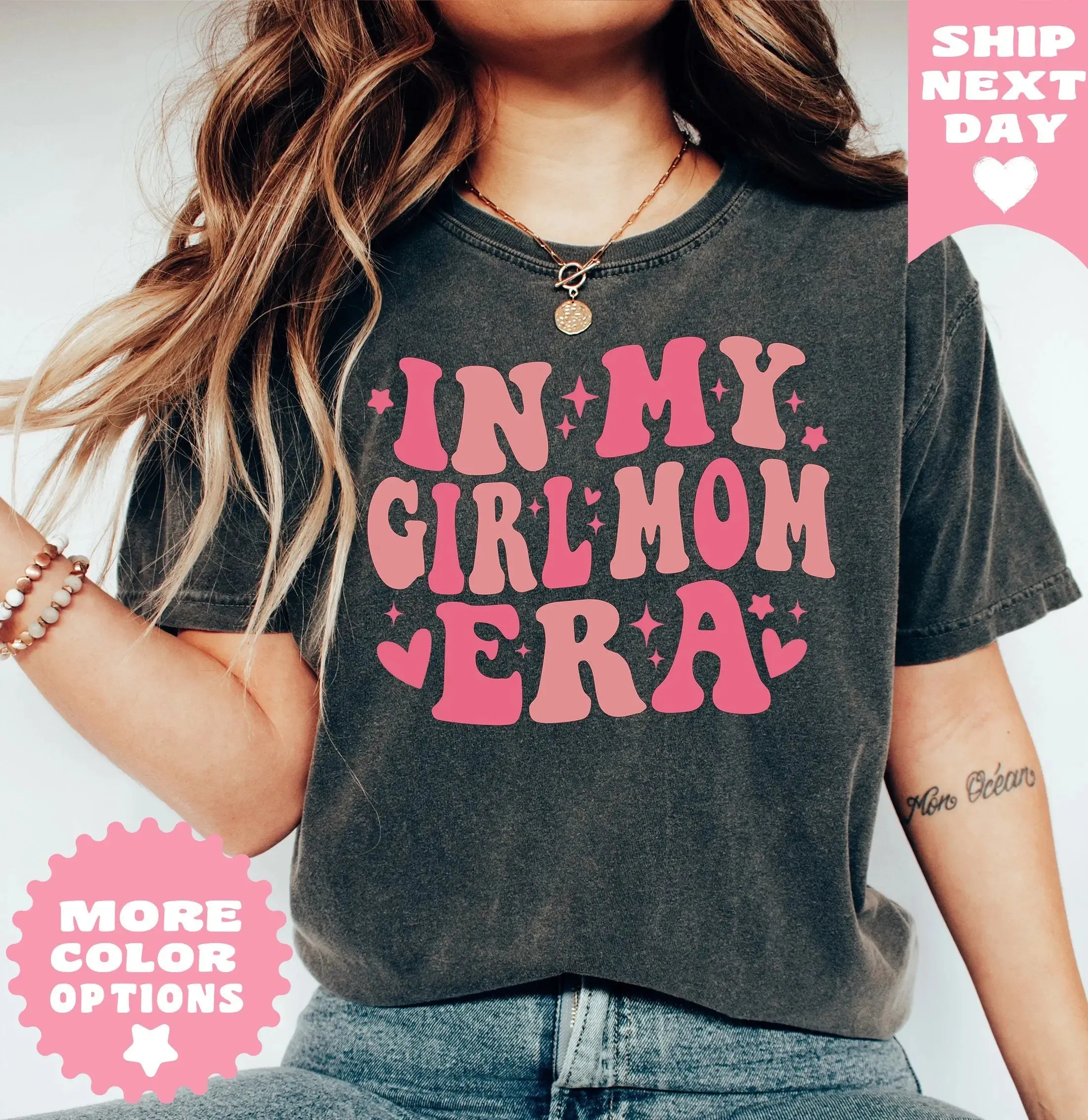 In My Era Comfort Color Girl mom Shirt gift , Girl Mom Shirt, Girl Moms Club Shirt, New Mom Gift, In My Girl Mom Era Shirt, Gender Reveal