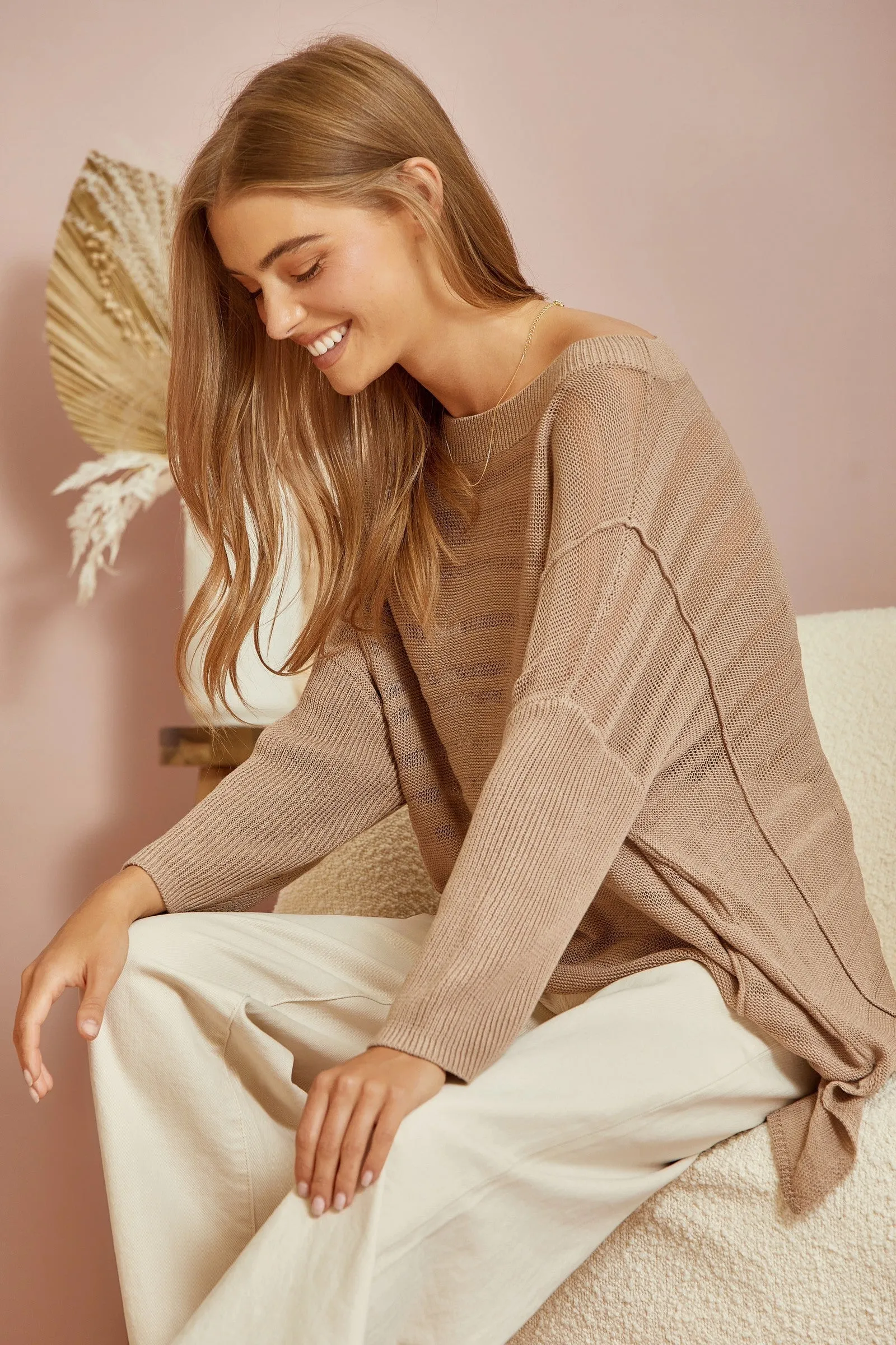 It's Worth It Tunic Sweater - Oatmeal