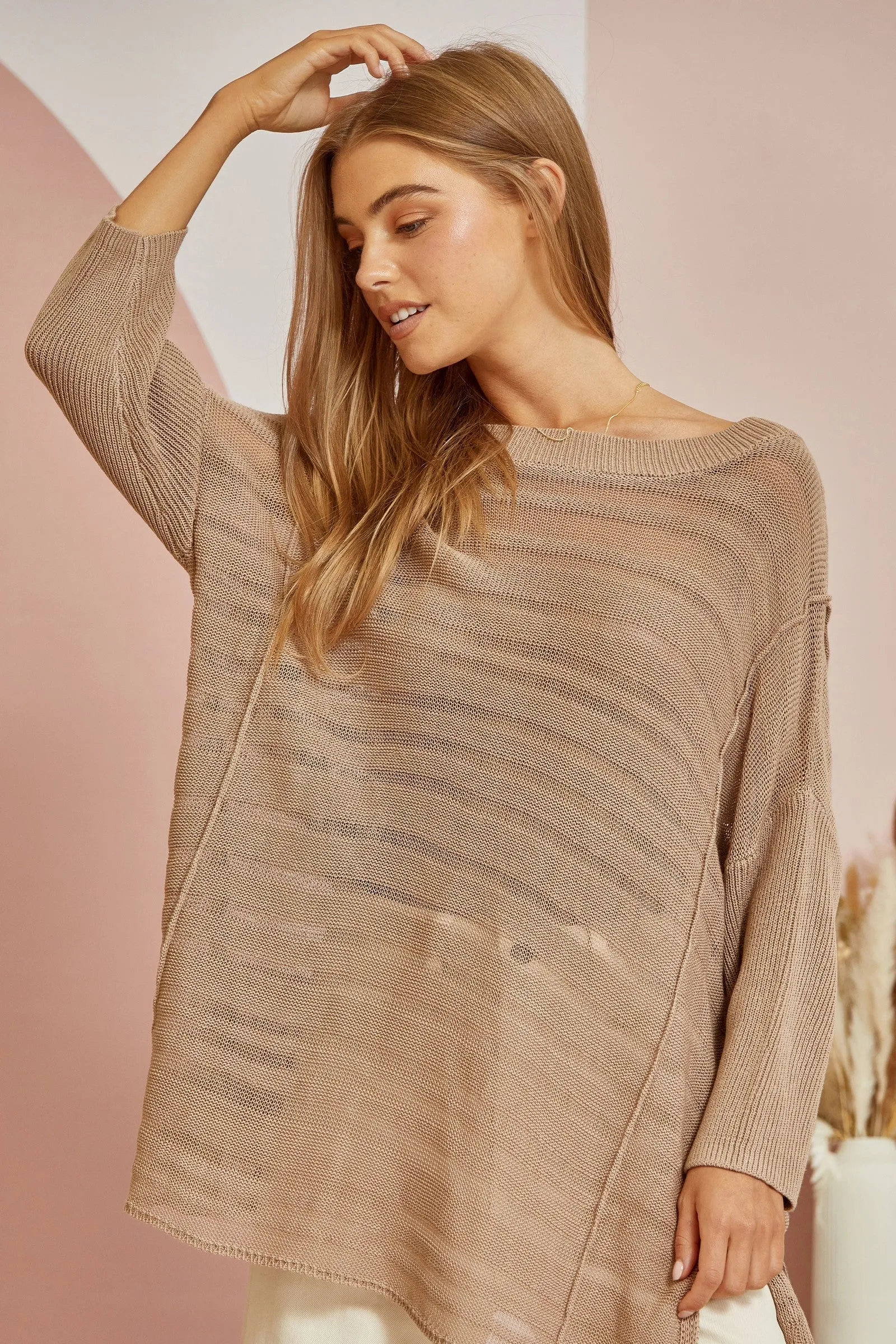 It's Worth It Tunic Sweater - Oatmeal