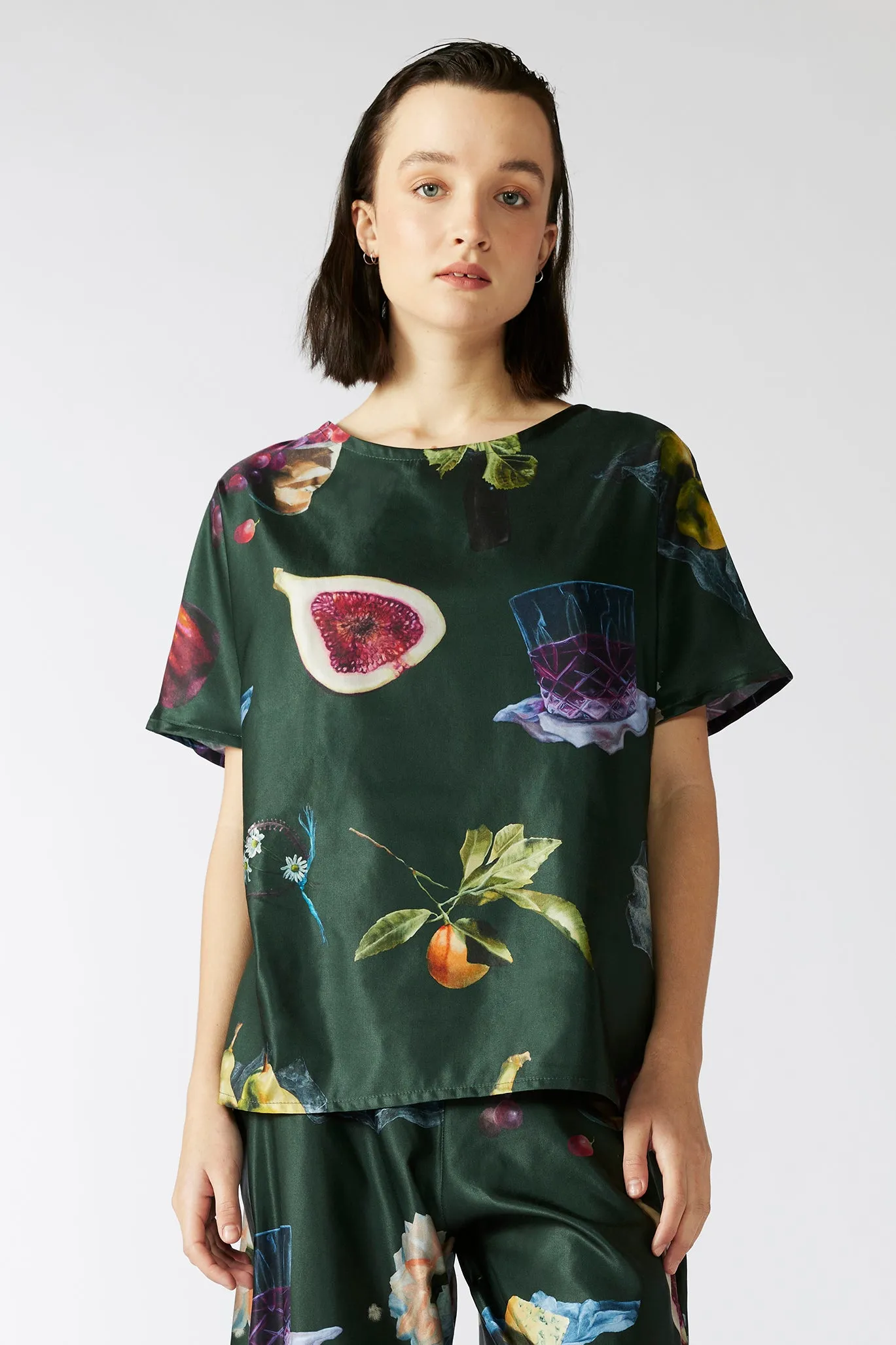 KEEGAN CLASSIC TOP, REVERSIBLE [ Cotton / Silk ~ Picnic Print ]