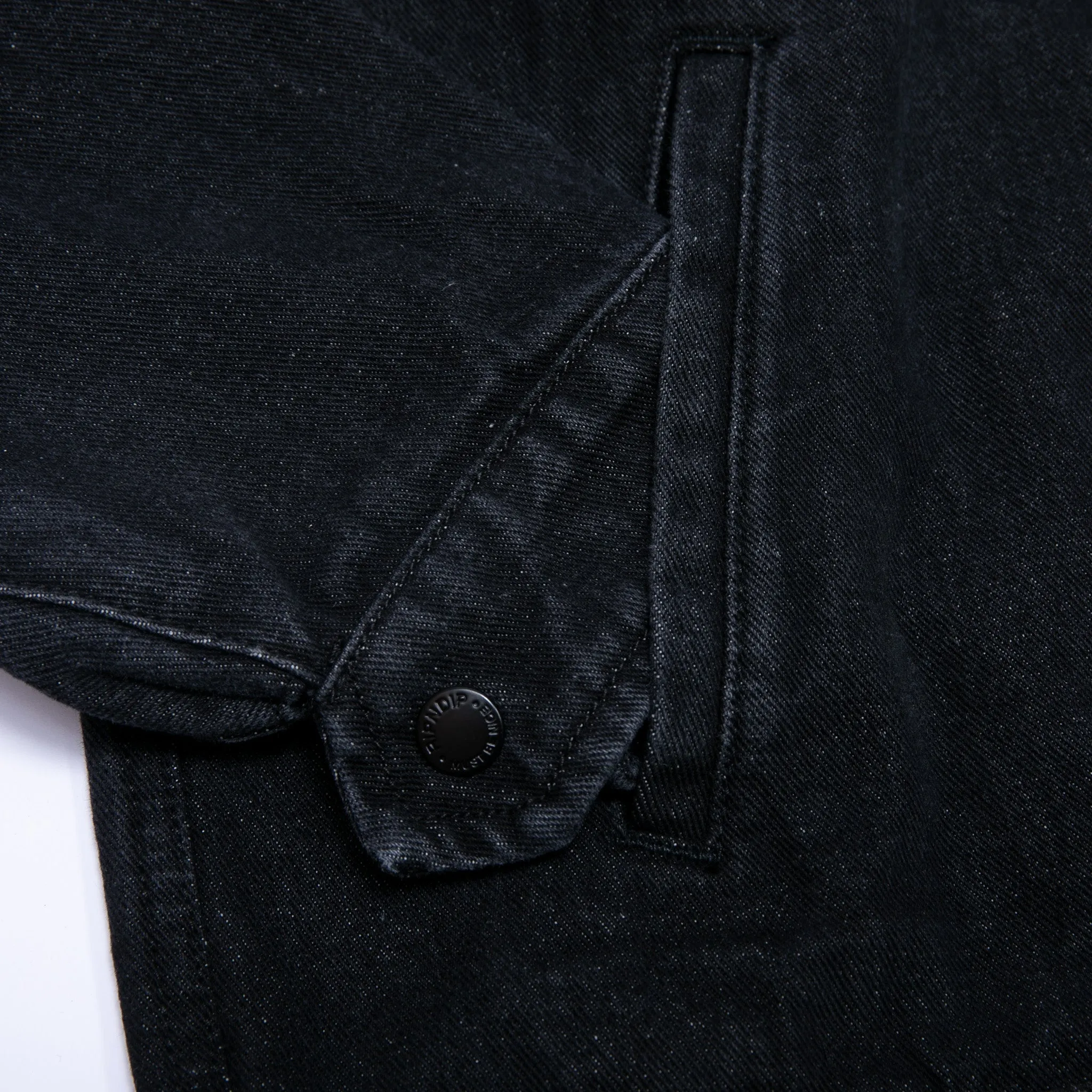 La Brea Peeking Nermal Work Jacket (Black Washed Denim)