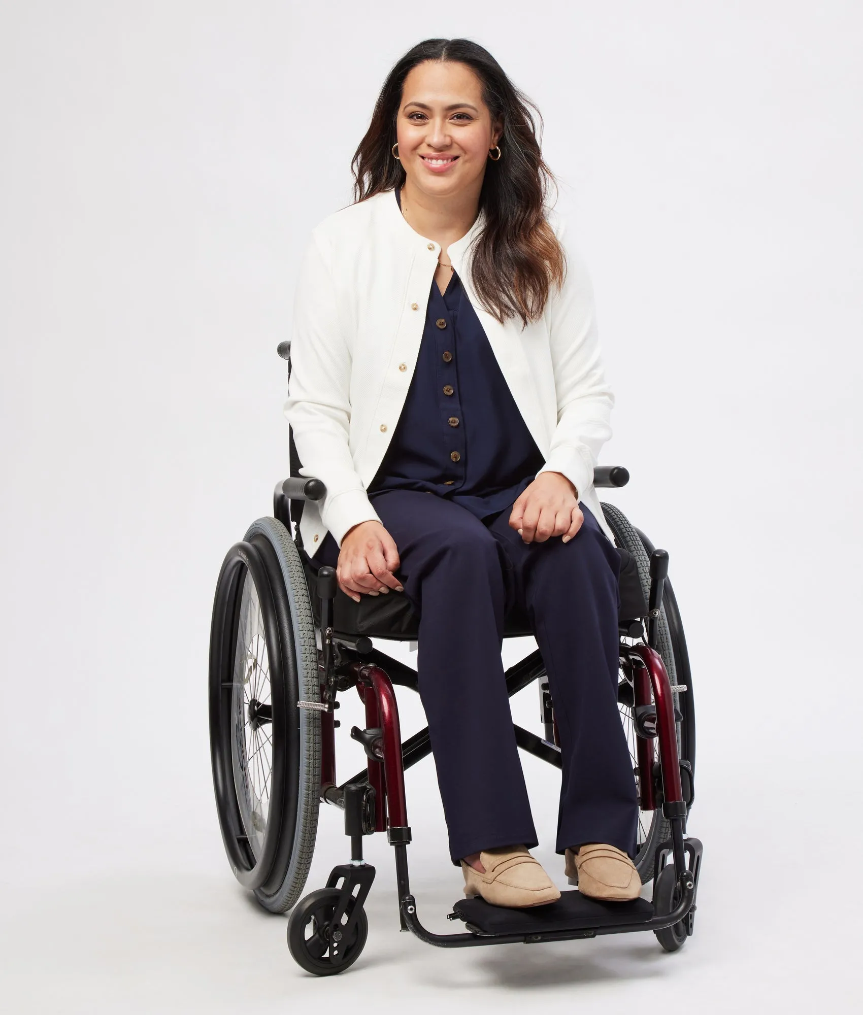 Lucy Adaptive Straight Leg Pant - Seated Fit In Navy