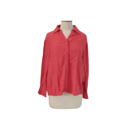 Mango Coral Long Sleeve Collared Shirt